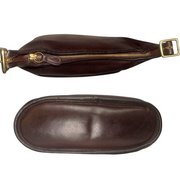 VTG Shoulder Bag Dark Brown Leather Convertible Duffle Purse Adjustable Strap - Picture 5 of 7